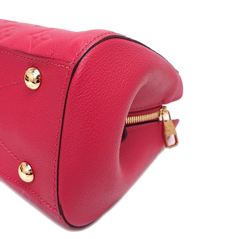 Monogram Emplant Leather Montaigne BB Shoulder Handbag Dahlia Pink Red - Picture 9 of 9